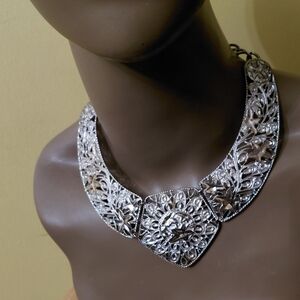 Sale!!! Elegant Vintage Silver Filigree Necklace By Jose & Maria  Barrera